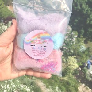 25 Magic Unicorn Cotton Candy Bags with Sprinkles